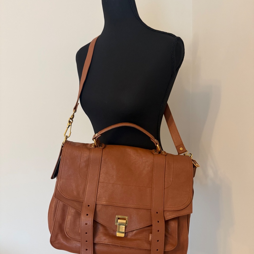 Proenza Schouler PS1 Brown Leather Bag - Size Large